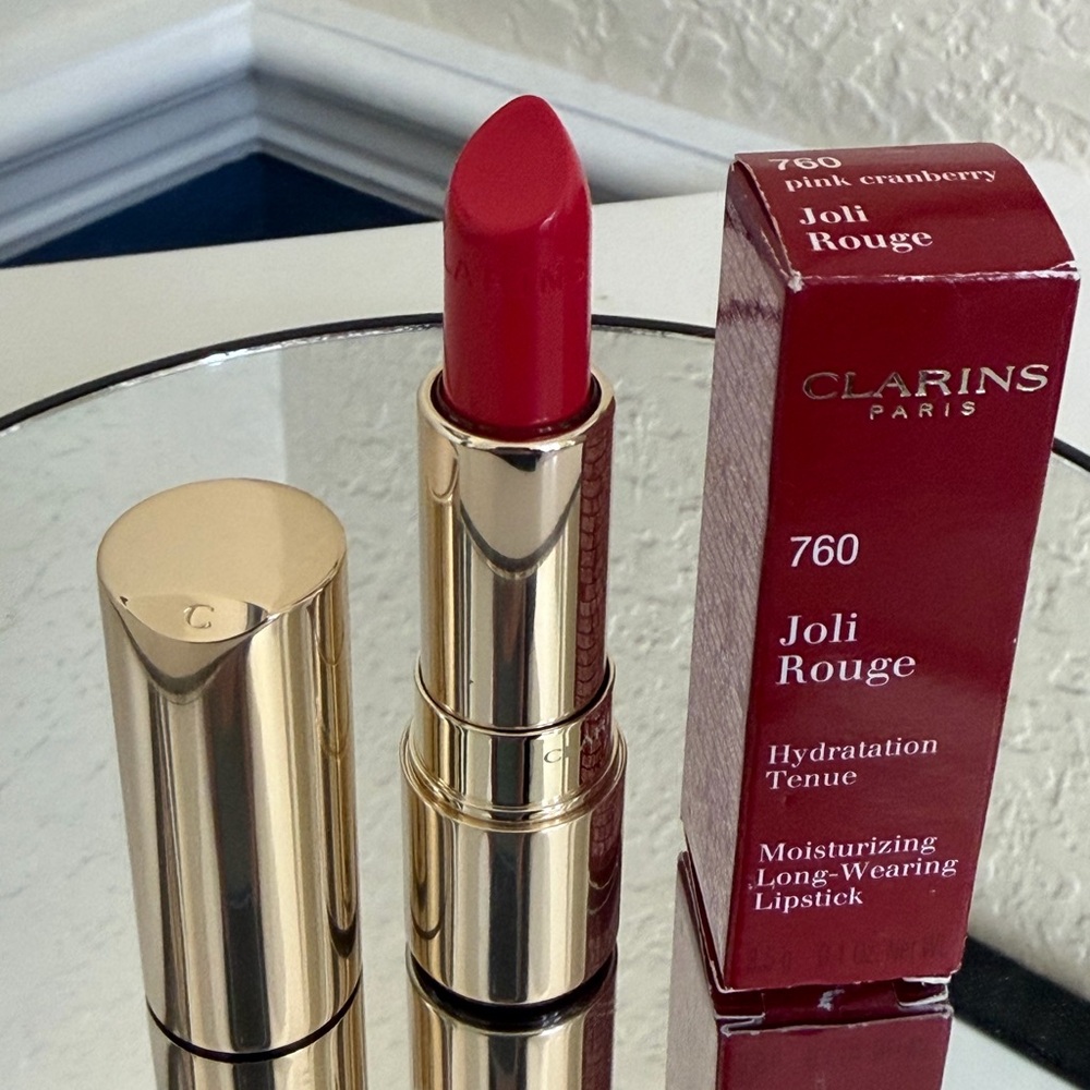 Clarins Joli Rouge Moisturizing Long-Wearing Lipstick 760 Pink Cranberry NIB